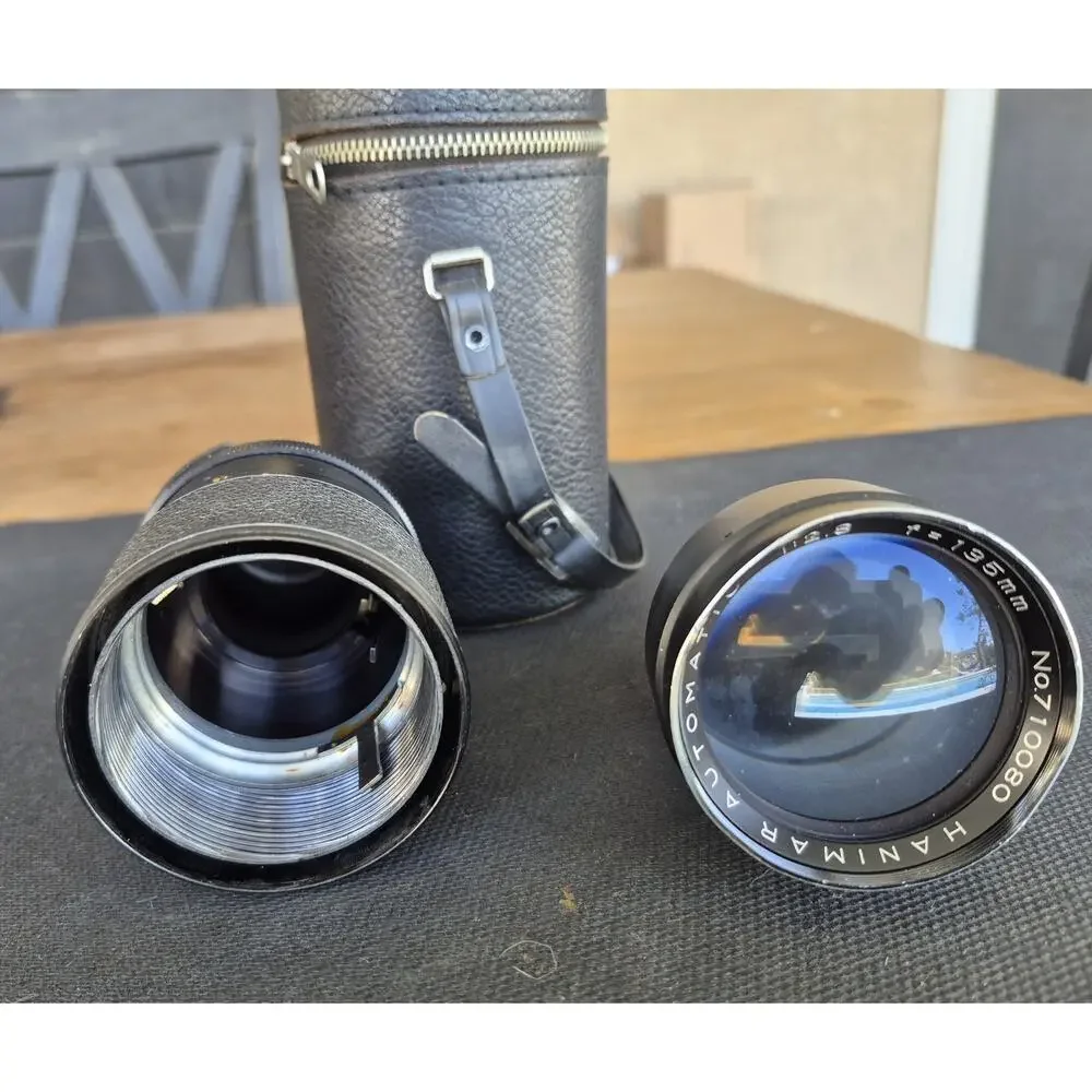 Vintage Hanimar Auto 1:2.8 F=135 mm Camera Lens Japanese W/ Case, For Parts